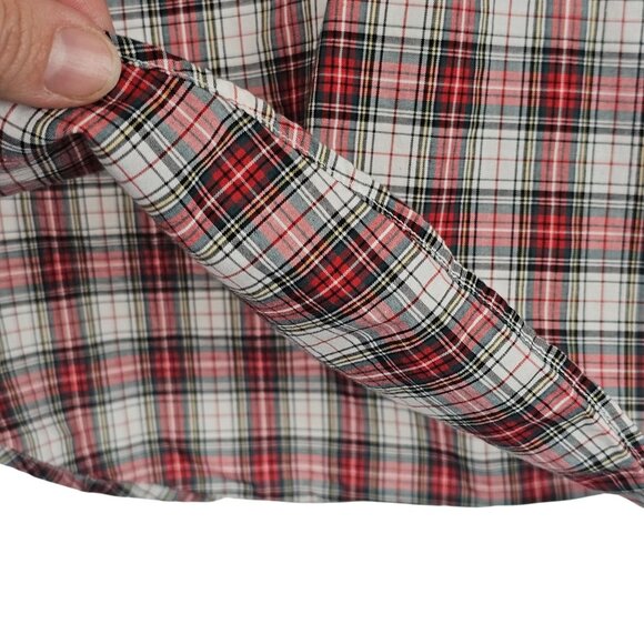 Mens‎ Fitted Red Plaid Farmer Workwear Outdoors Casual Fall Ann Mashburn S Shirt - Picture 13 of 15